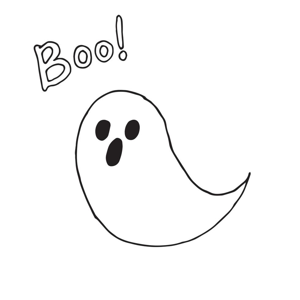 vector illustration in doodle style. small ghost. simple drawing ...