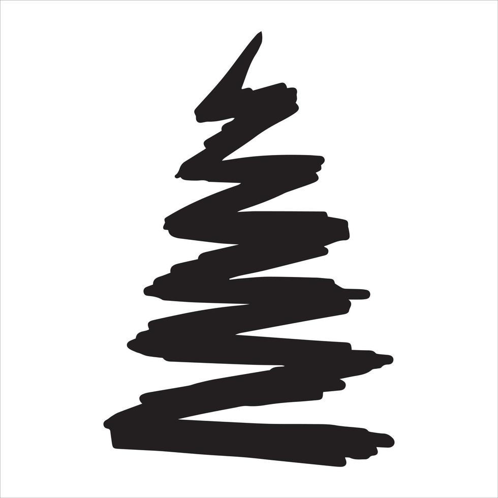 vector drawing in the style of doodle. Christmas tree. simple drawing of an abstract Christmas tree.