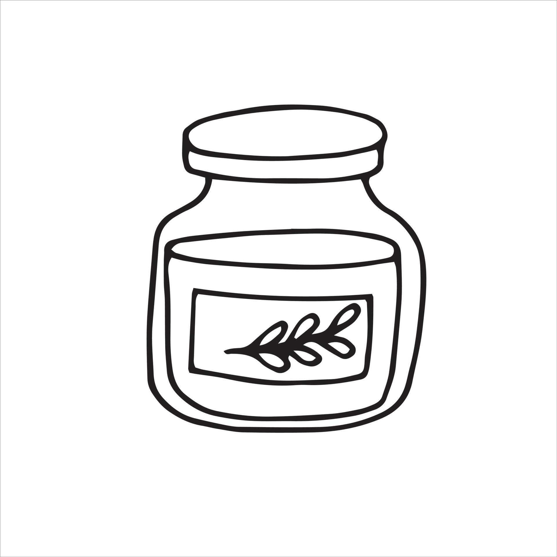 vector illustration in doodle style. jar of jam, jam. simple drawing of