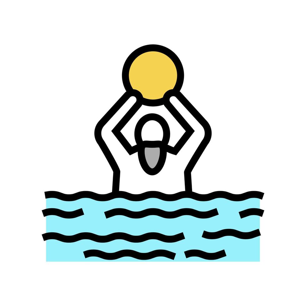 swimming exercise for elderly people color icon vector illustration