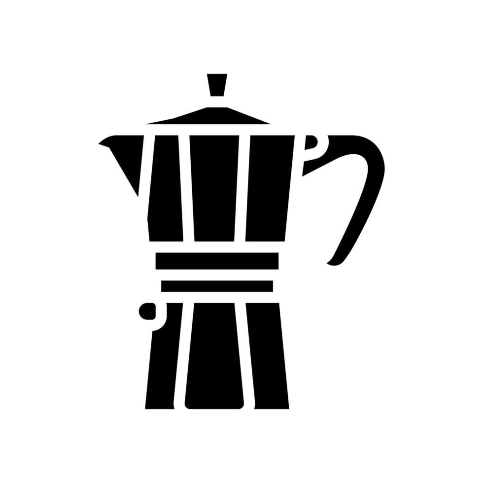 moka pot café herramienta glifo icono vector ilustración