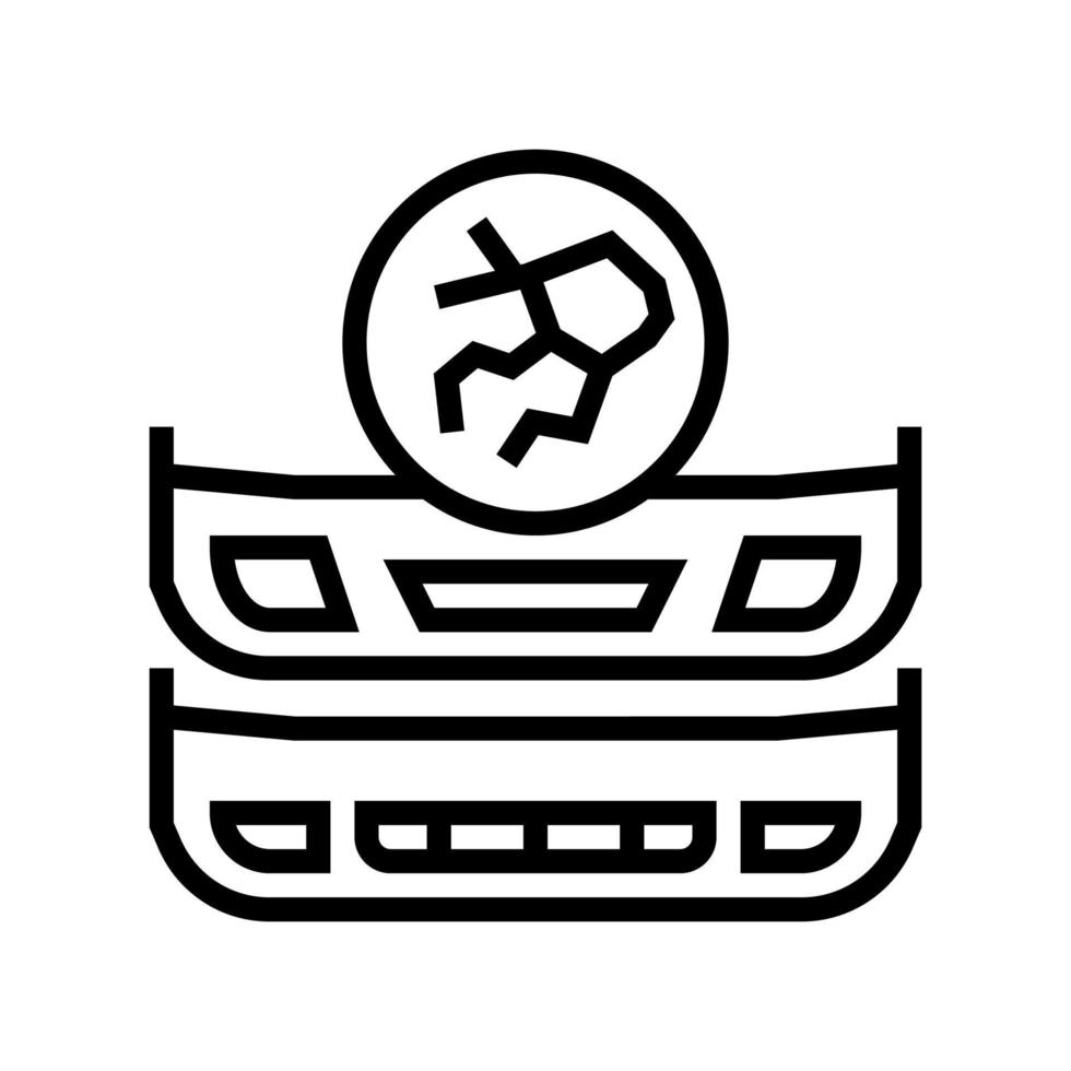 plastic bumper repair line icon vector illustration