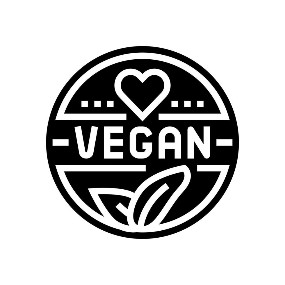 vegan cosmetic glyph icon vector illustration