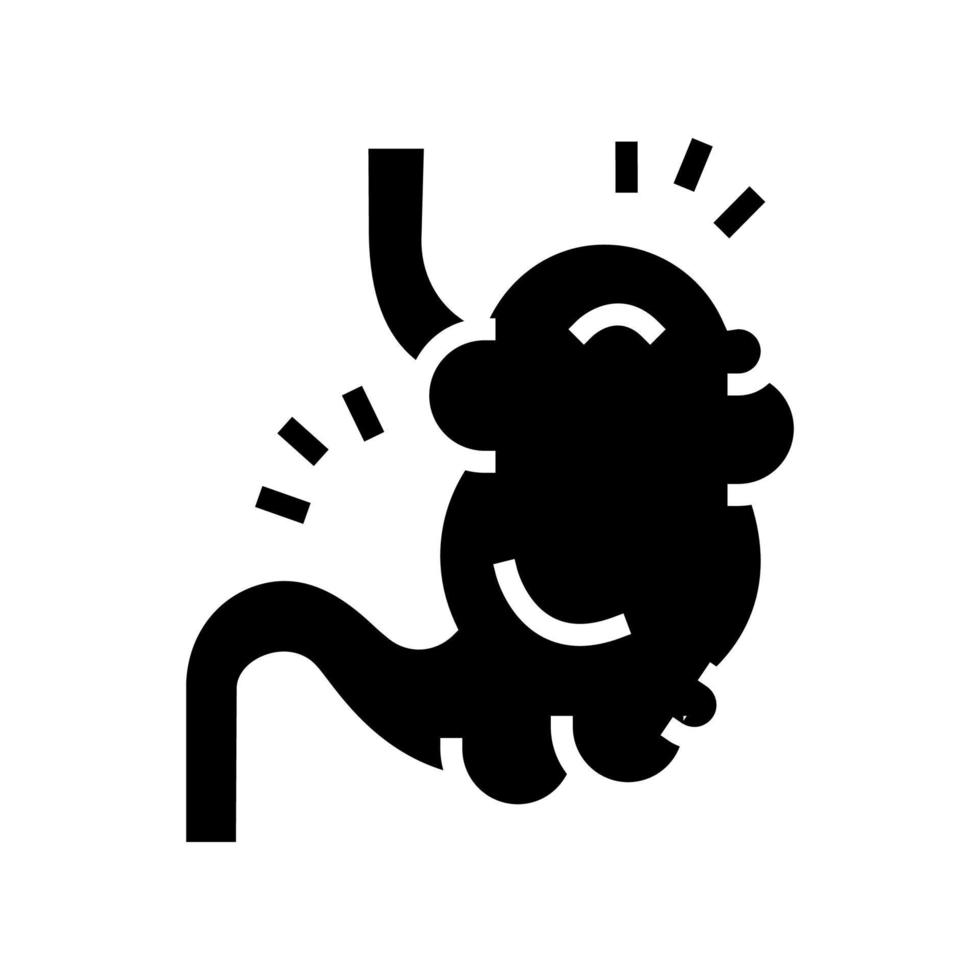 bloating digestion system glyph icon vector illustration