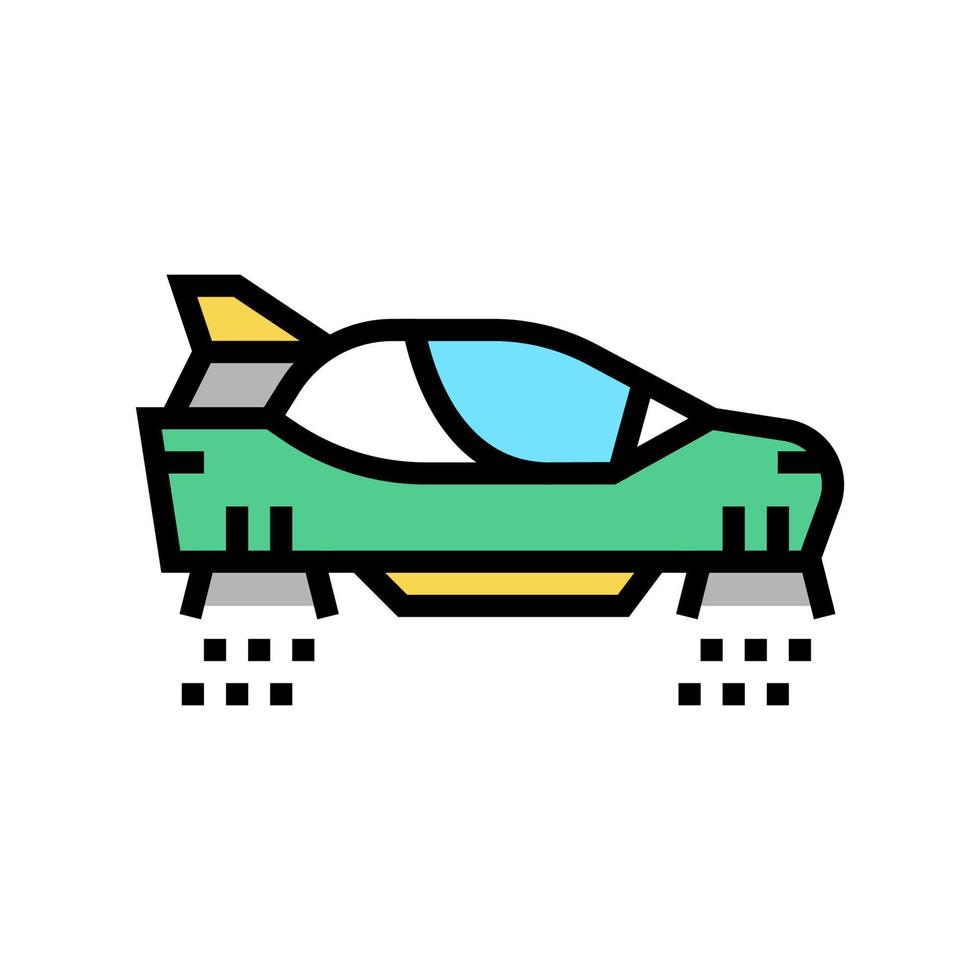 Ilustración de vector de icono de color de coche volador