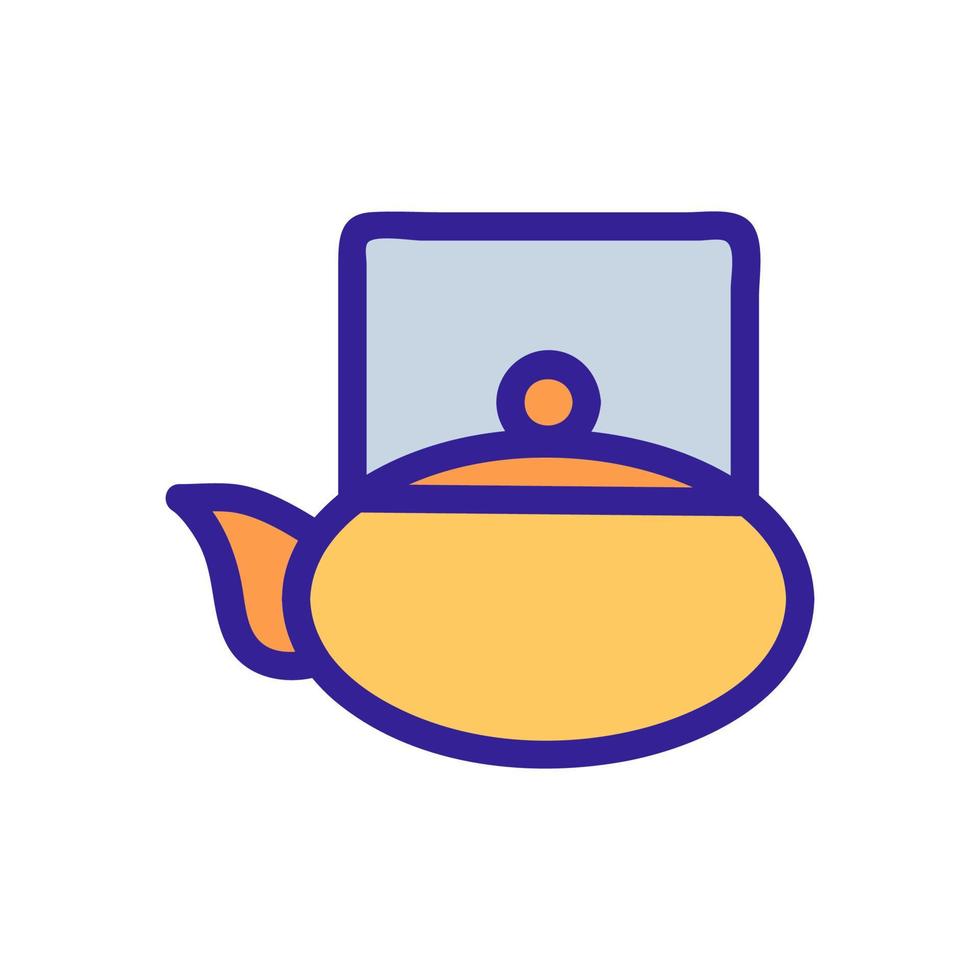 Tea kettle icon vector. Isolated contour symbol illustration vector