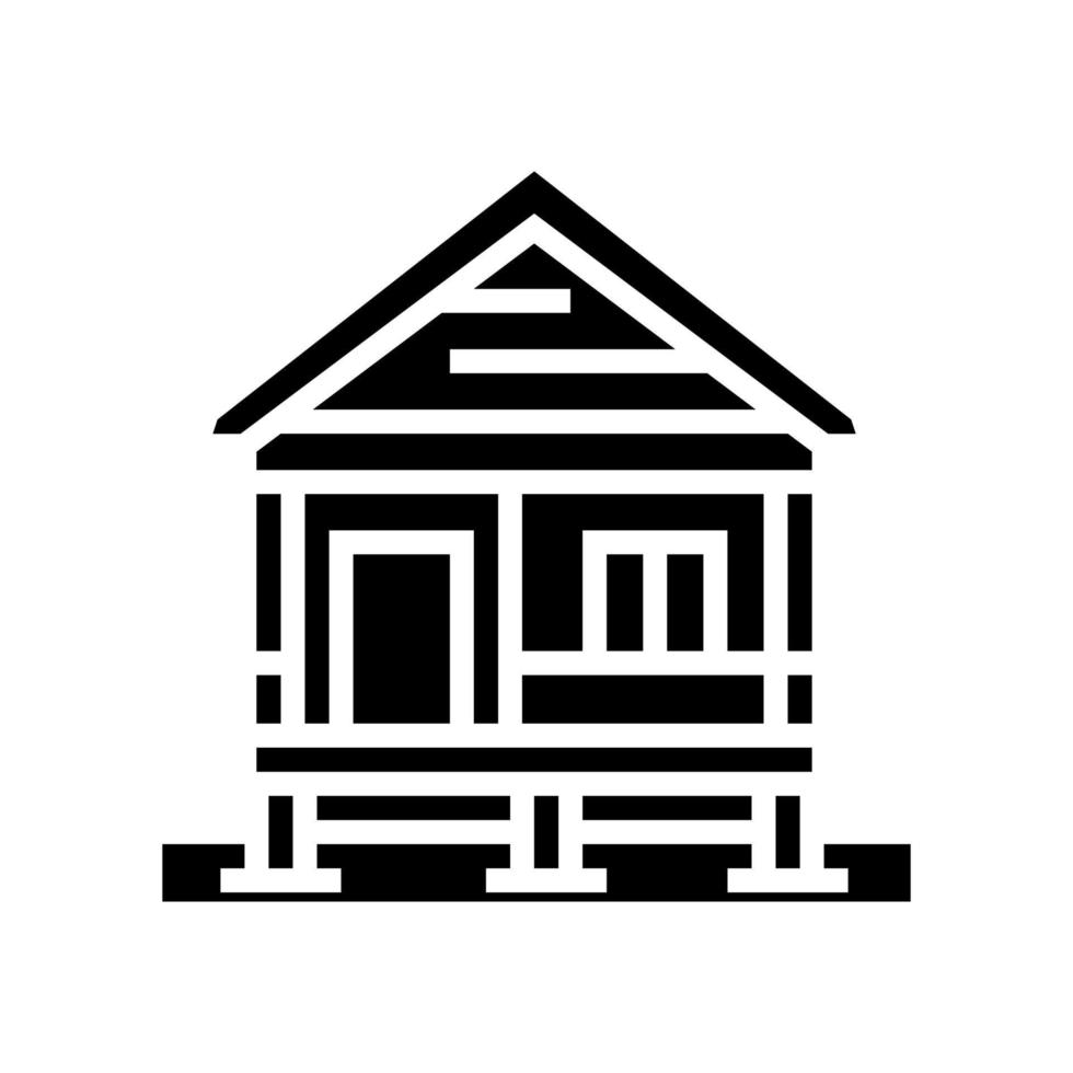 bungalow casa glifo icono vector ilustración