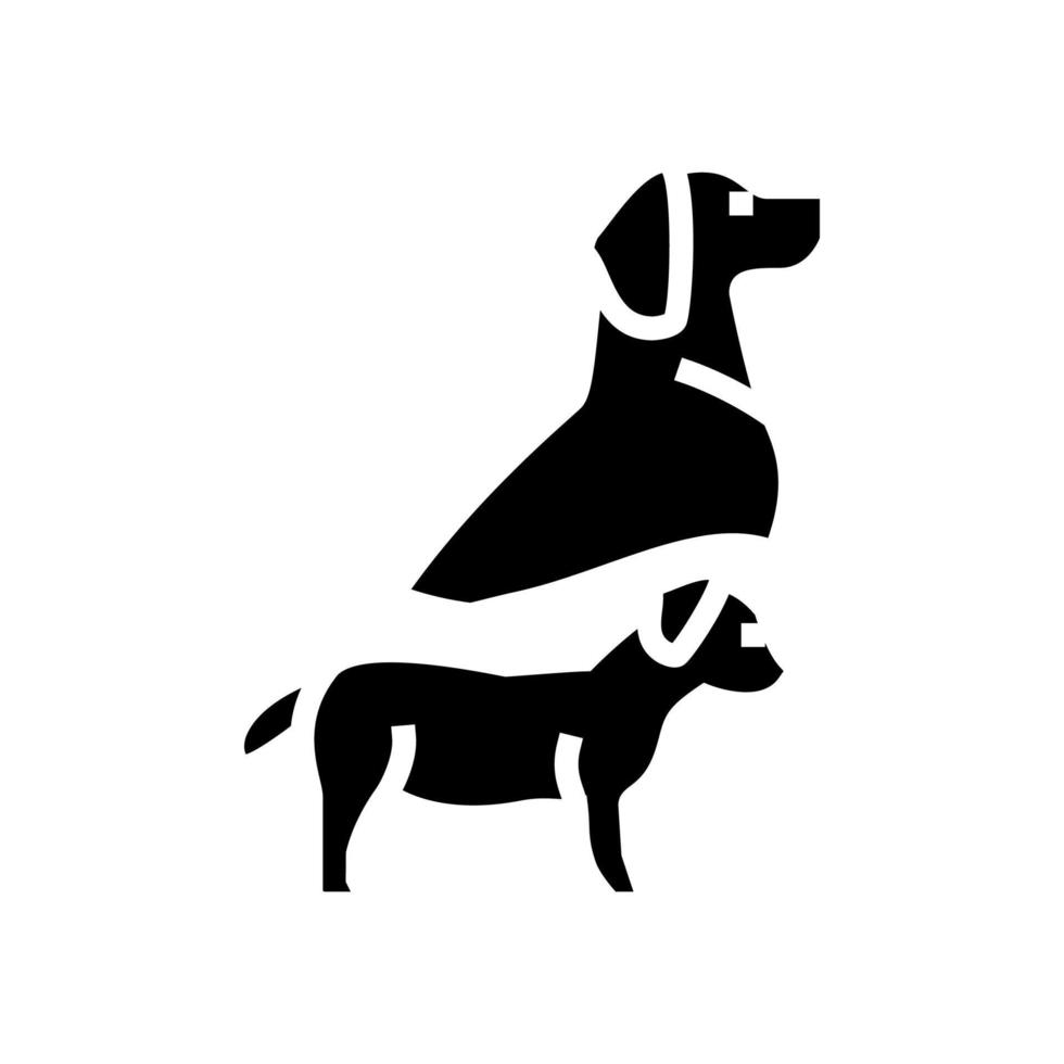 cachorro y perro línea icono vector ilustración