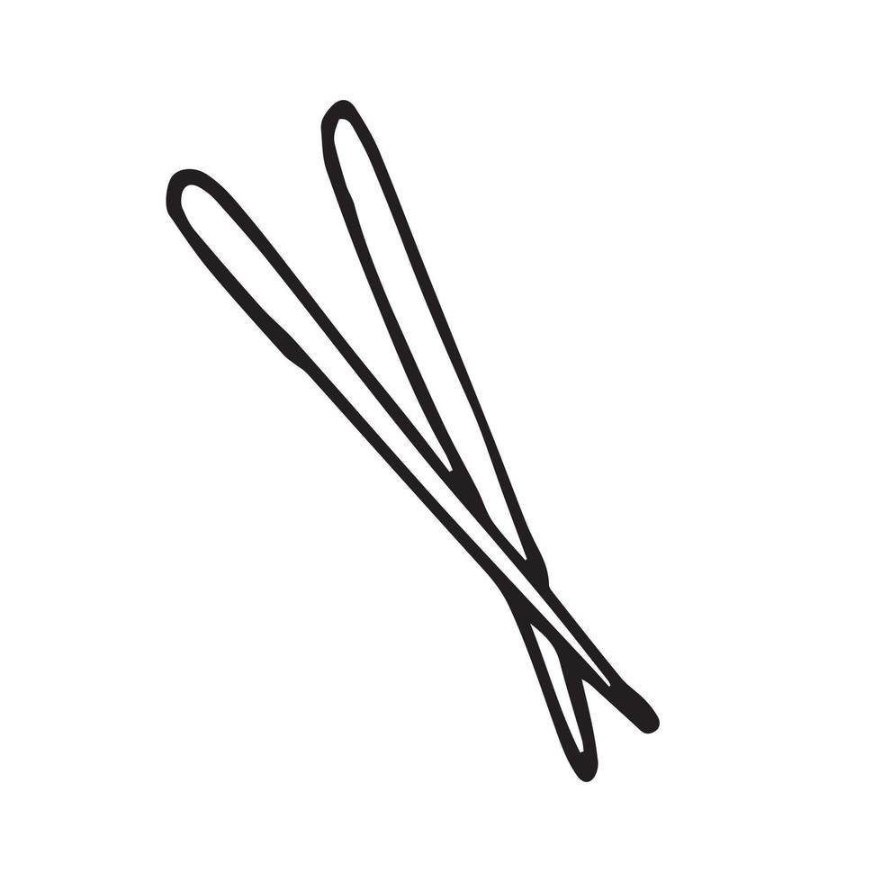 vector drawing in the style of doodle. chopsticks, Chinese chopsticks. simple drawing of cutlery.