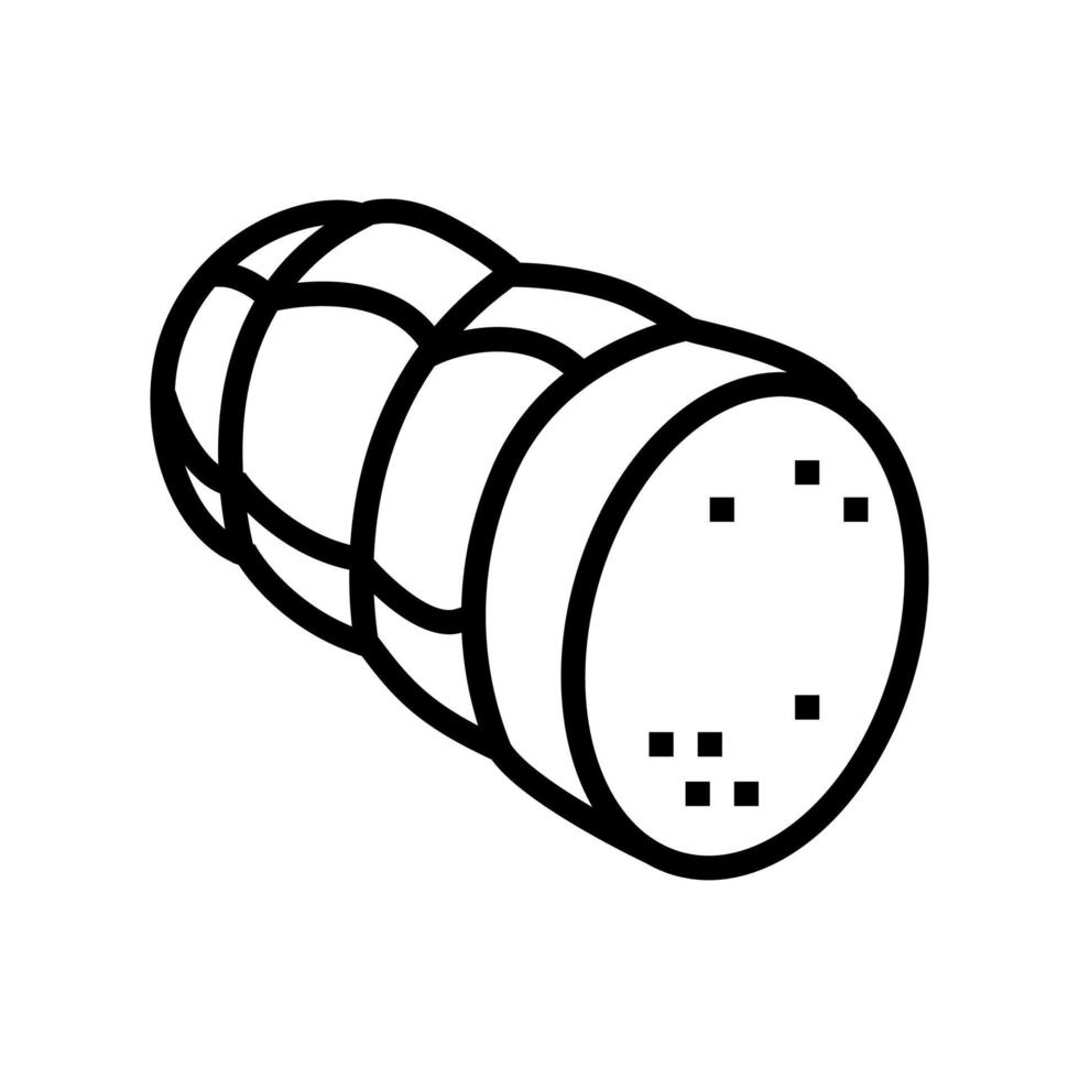 sausage cooked meat food line icon vector illustration