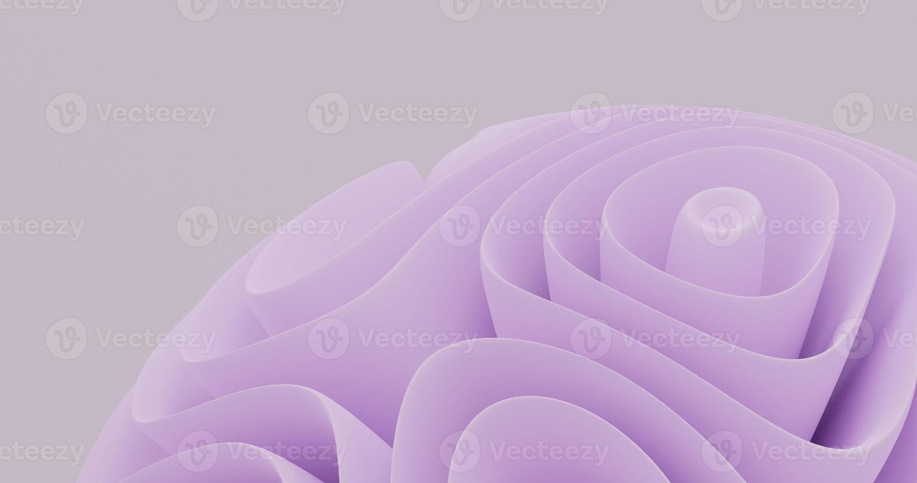 Abstract background using illustration objects such as flowers that appear a quarter of the image located on the bottom right, light purple color, 3D rendering, and 4K size photo