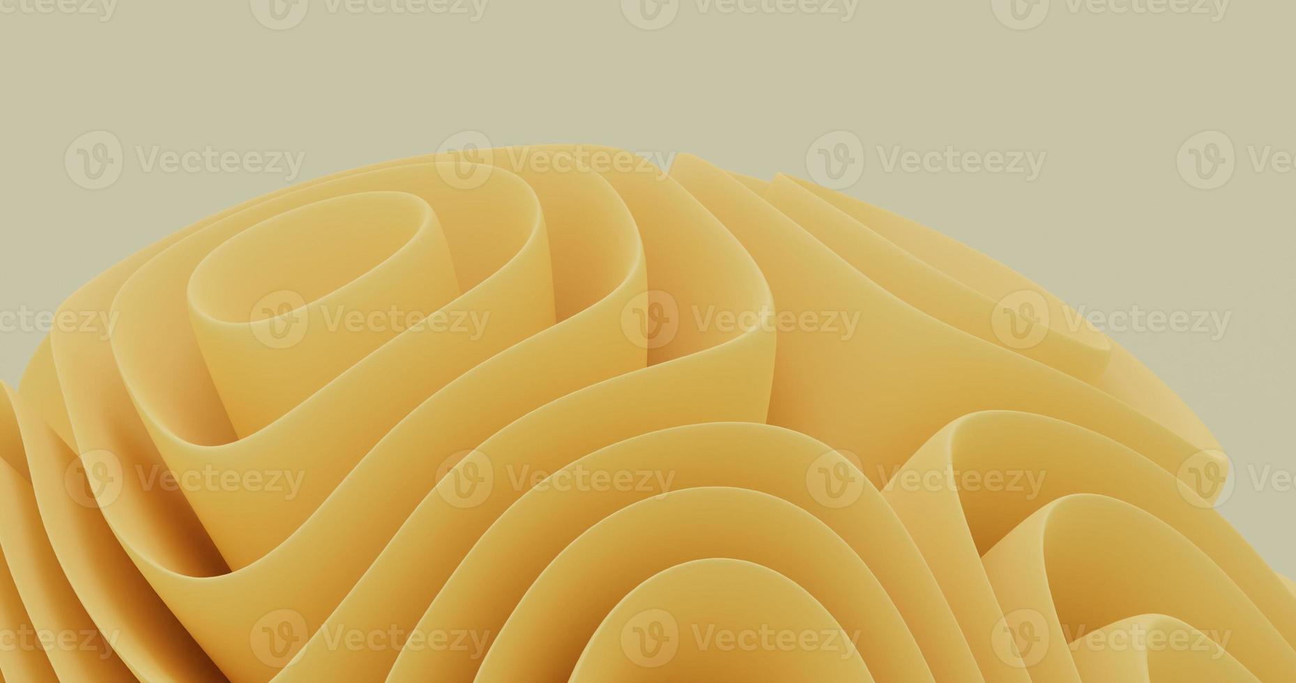 Abstract background using wavy crease pattern in yellow color, 3D rendering and 4K size photo