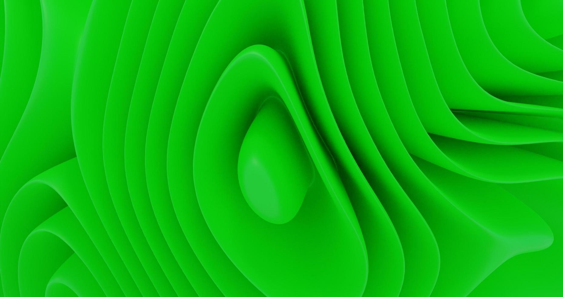 fondo abstracto usando un patrón de pliegue ondulado en color verde, representación 3d y tamaño 4k foto