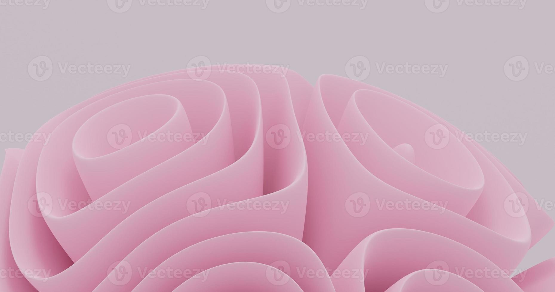 fondo abstracto usando objetos de ilustración como flor central inferior, color rosa, representación 3d y tamaño 4k foto