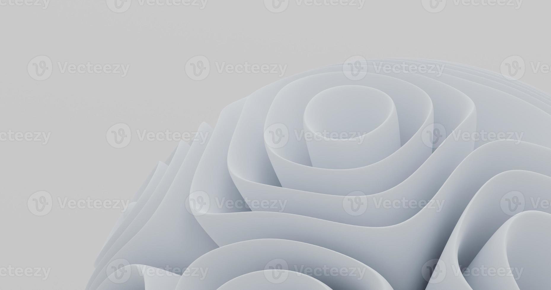 fondo abstracto usando el objeto en la parte inferior derecha que usa un patrón de pliegue similar a una flor gris claro, representación 3d y tamaño 4k foto