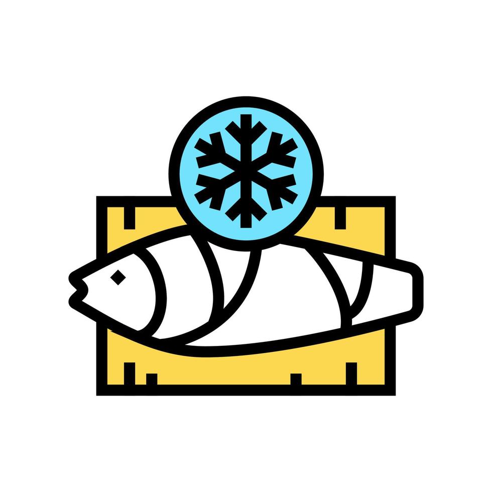 Ilustración de vector de icono de color de atún congelado
