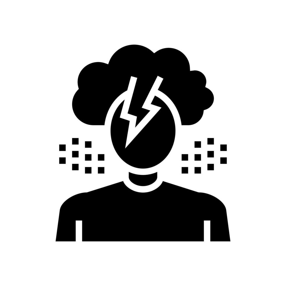 depression psychological problems glyph icon vector illustration
