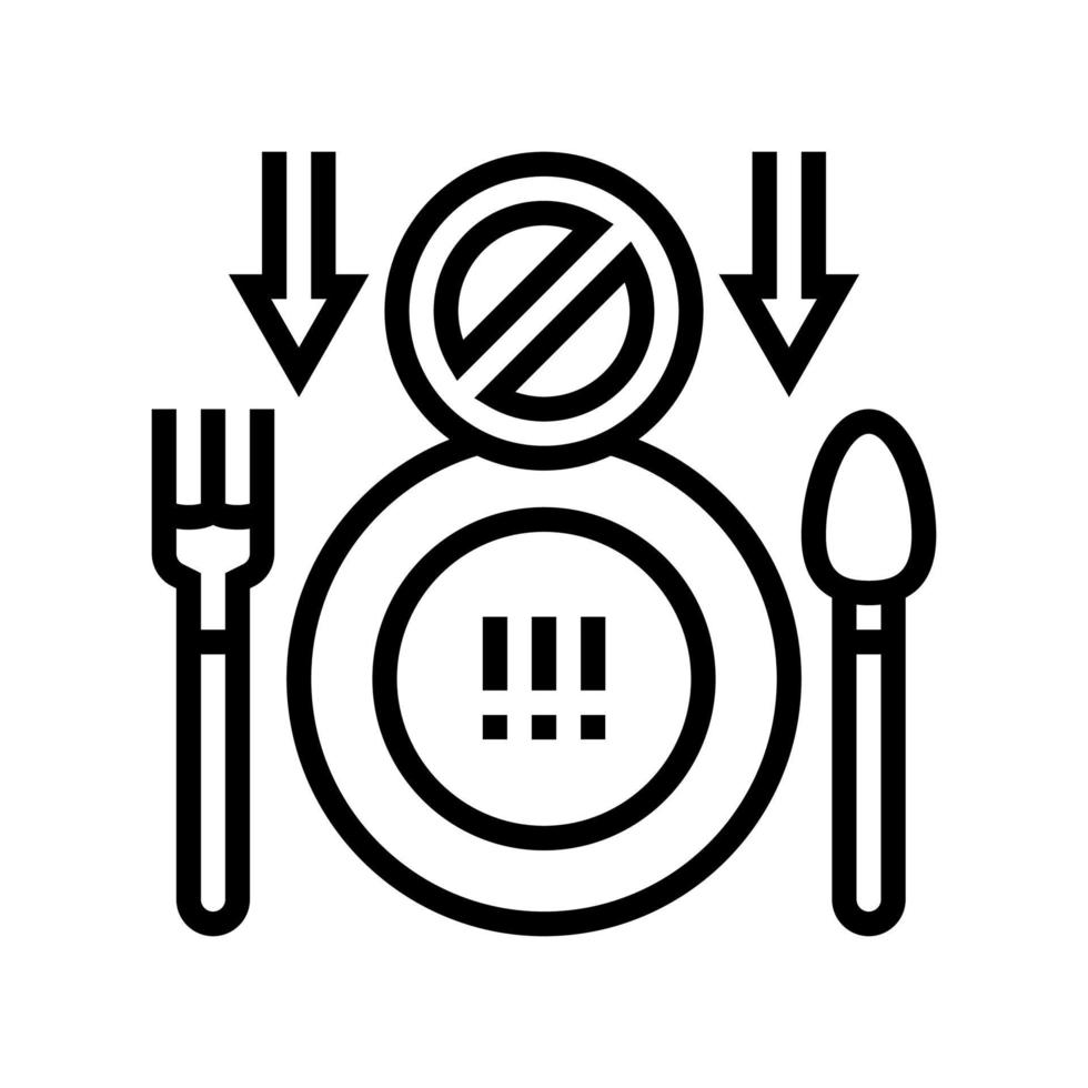 loss of appetite hepatitis line icon vector illustration