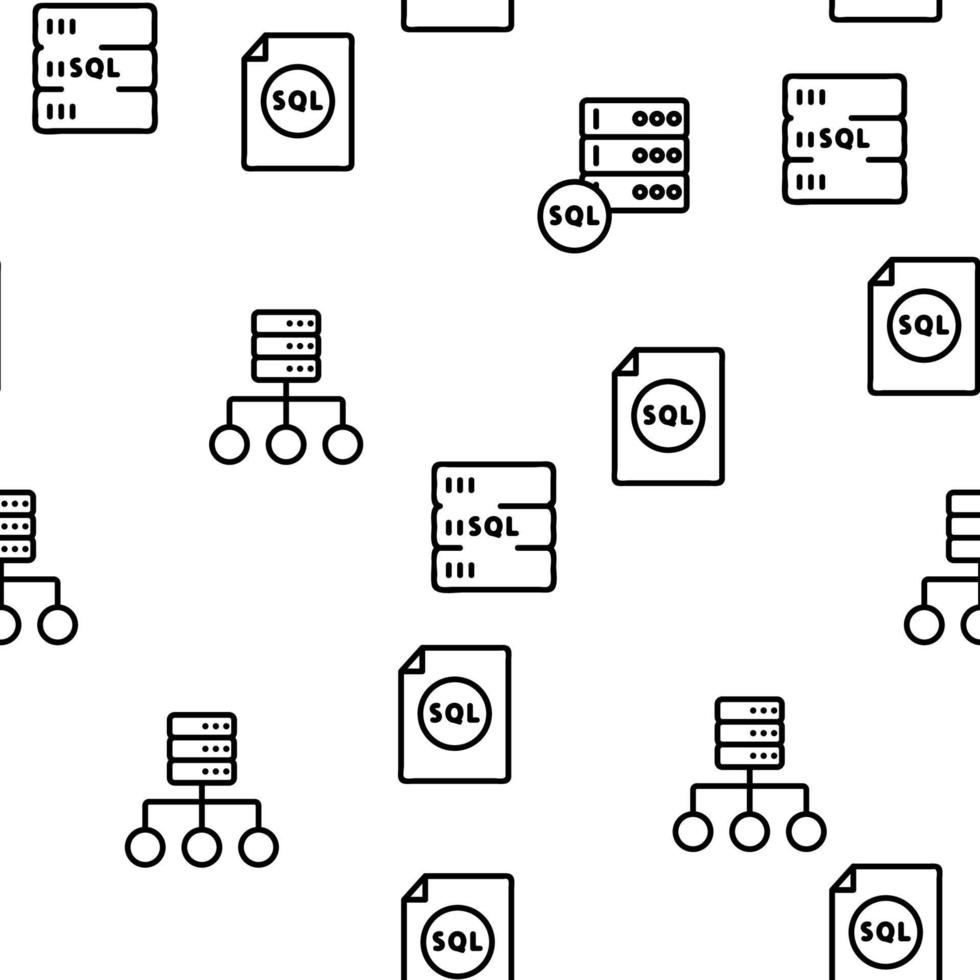 Sql Database Vector Seamless Pattern