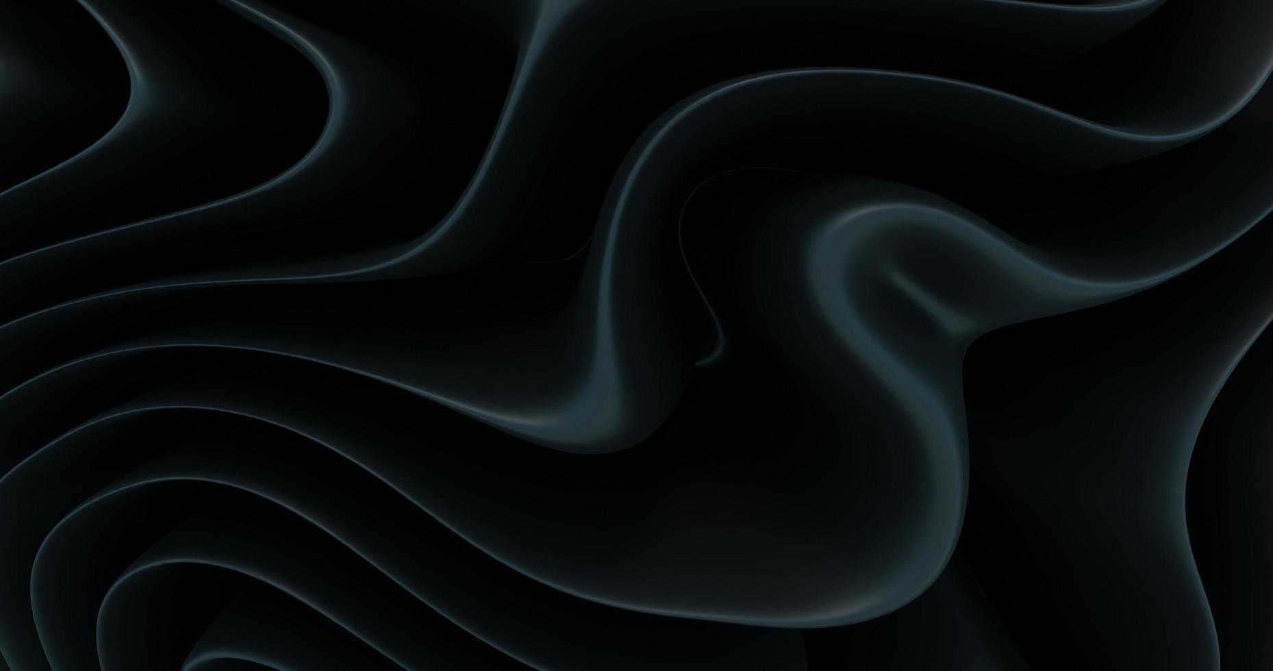 Abstract background using wavy crease pattern in black-grey color, 3D rendering and 4K size photo