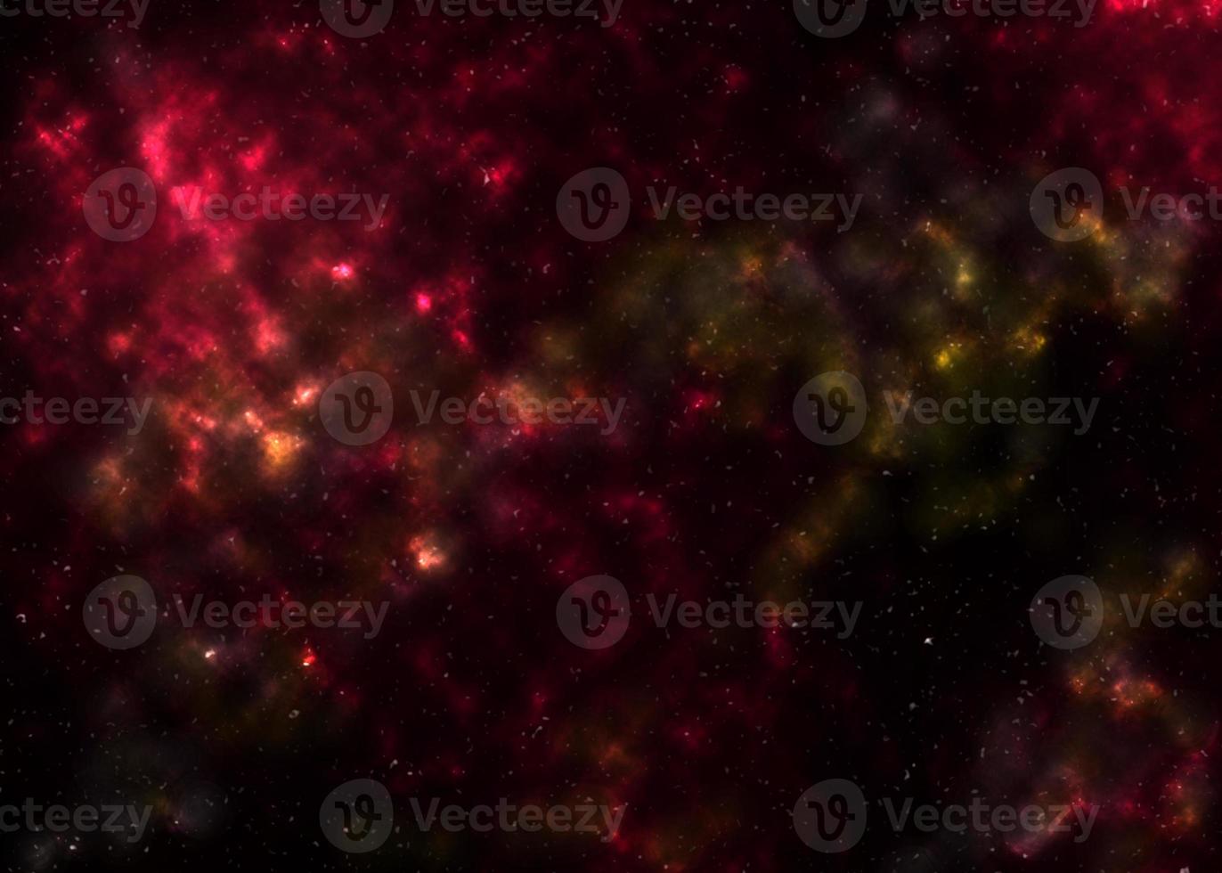Abstract background design using a space or nabule theme, the elements used are bright red and yellow colored particles and a black background photo
