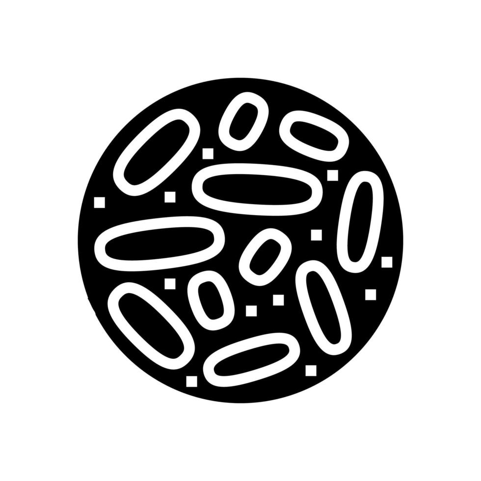 lactobacillus probióticos glifo icono vector ilustración