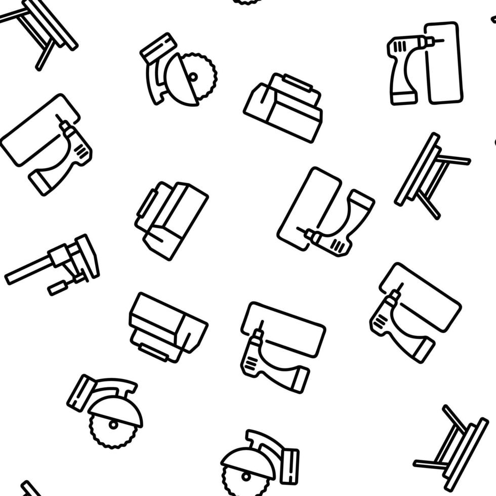Carpenter Equipment Vector Seamless Pattern