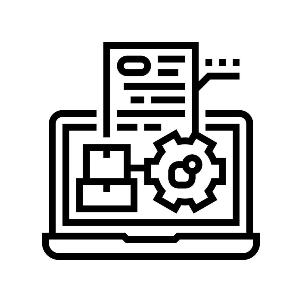 mrp process line icon vector illustration