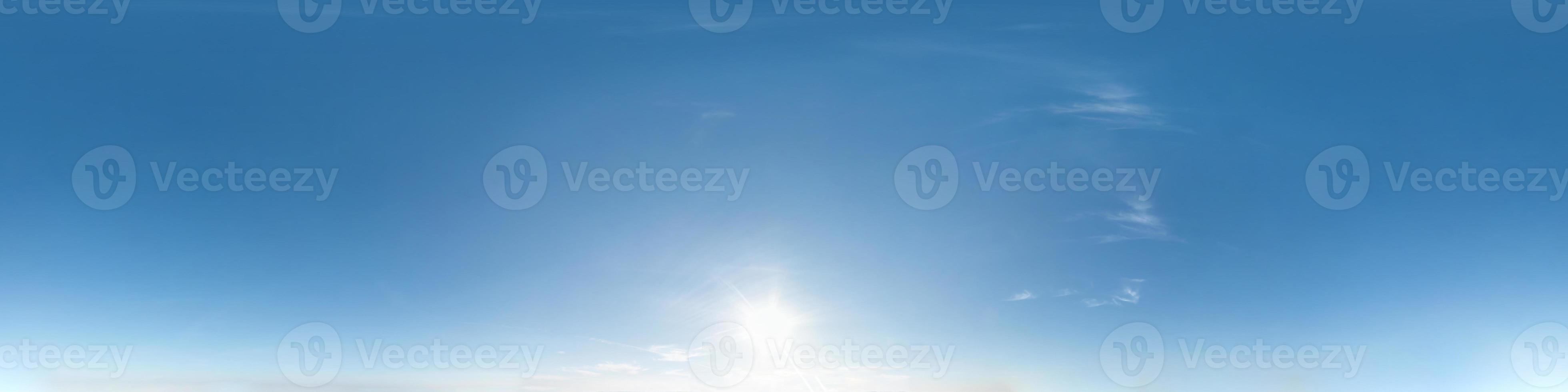 blue sky with beautiful clouds. Seamless hdri panorama 360 degrees angle view  with zenith for use in 3d graphics or game development as sky dome or edit drone shot photo