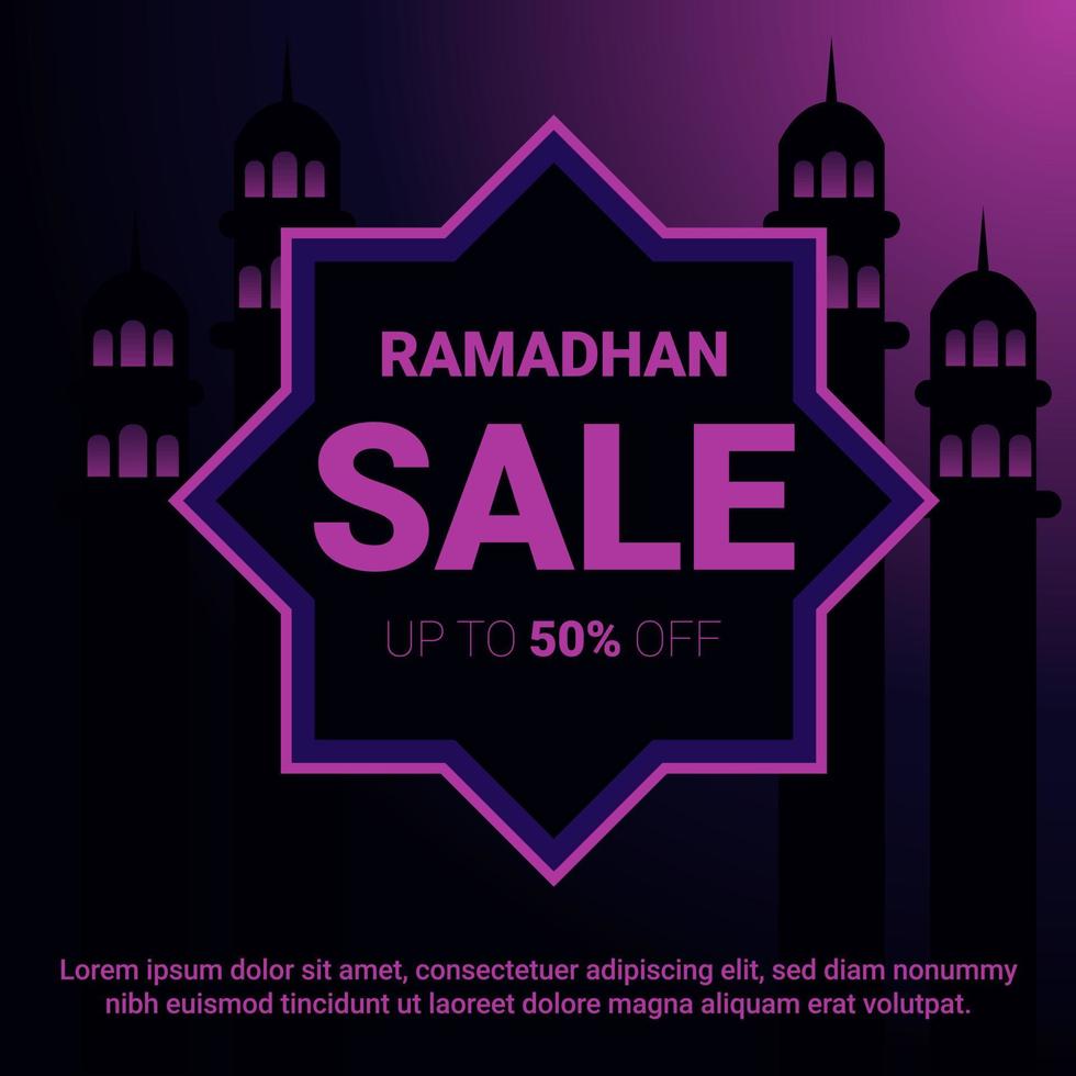 ramadhan sale discount template banner vector