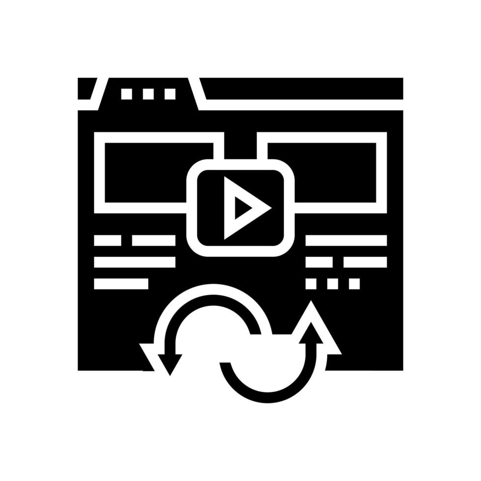 video converter glyph icon vector illustration