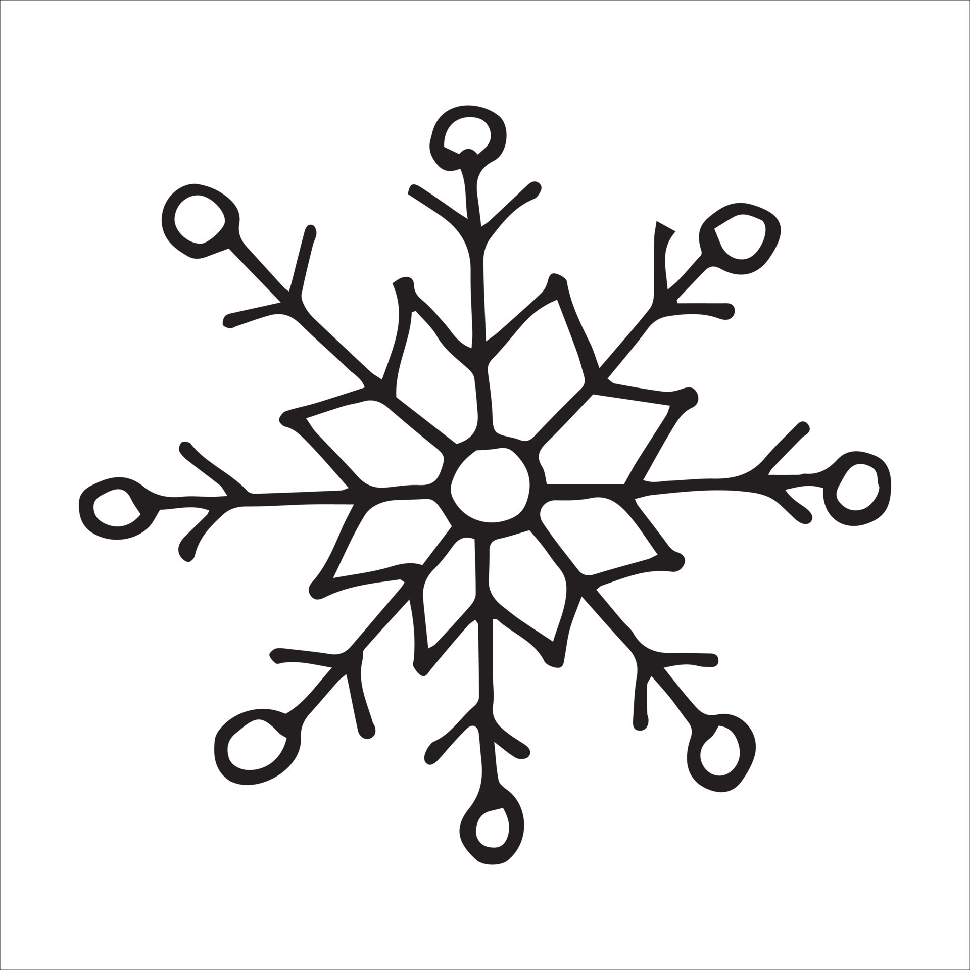 vector illustration in doodle style. cute simple snowflake. snowflake in  Scandinavian style, line drawing isolated on white background. clipart  10394133 Vector Art at Vecteezy