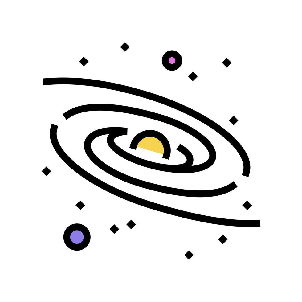 ilustración de vector de icono de color de galaxia de vía láctea