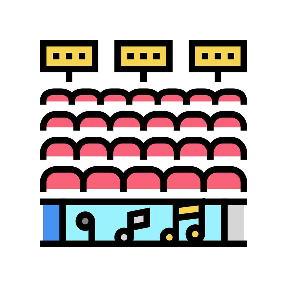 tribuna para la audiencia en la ilustración de vector de icono de color de concierto