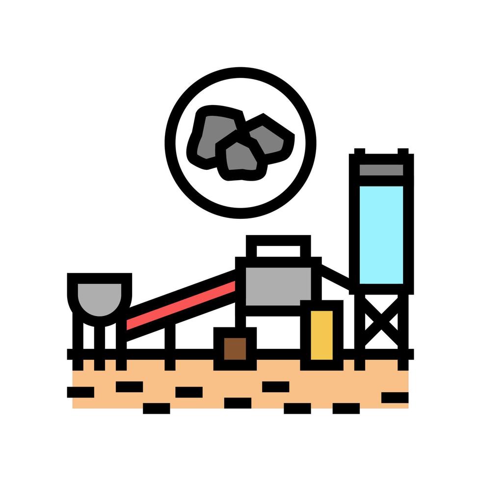 coal processing plant color icon vector illustration