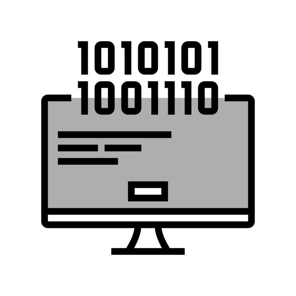 computadora error fatal color icono vector ilustración