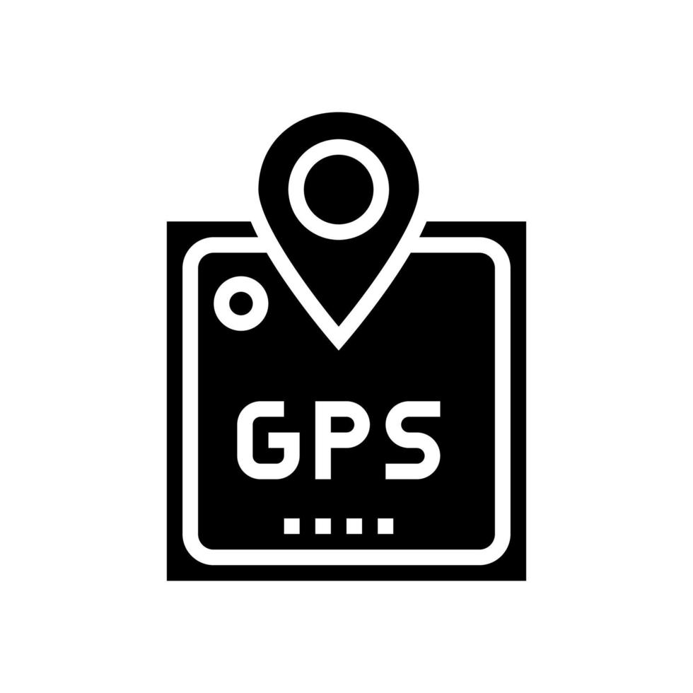 gps dispositivo glifo icono vector ilustración