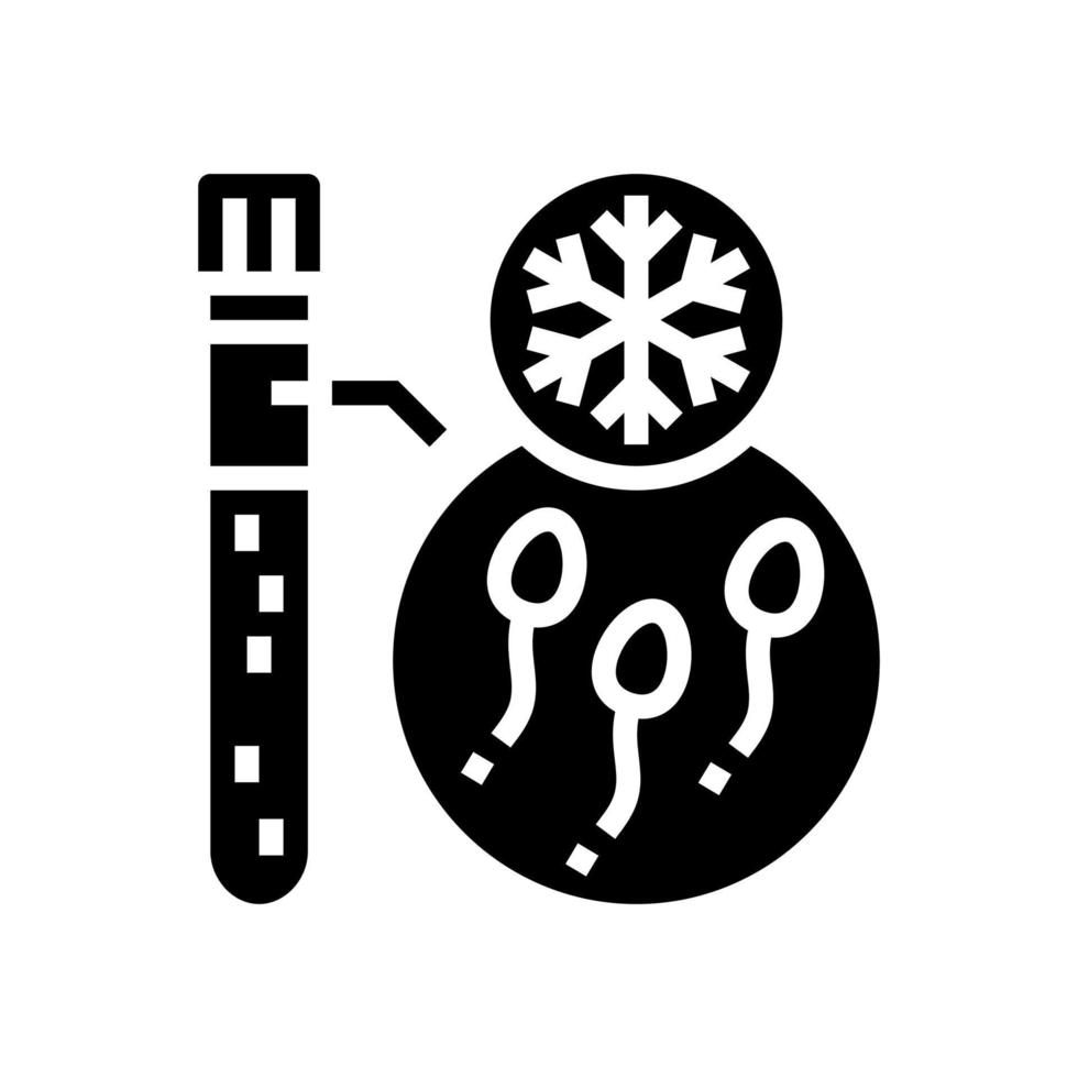 freezing sperm glyph icon vector illustration