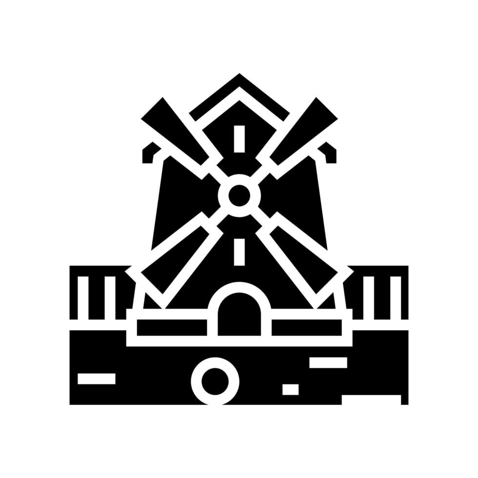 mill golf playground glyph icon vector illustration