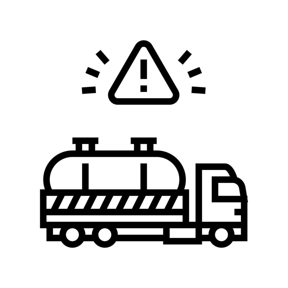 ilustración de vector de icono de línea de transportador de residuos peligrosos