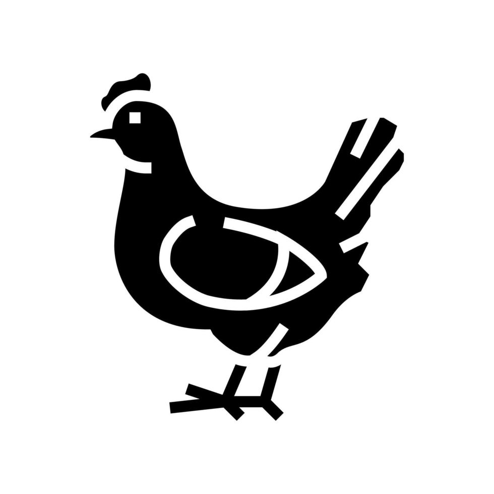 pollo pájaro glifo icono vector ilustración