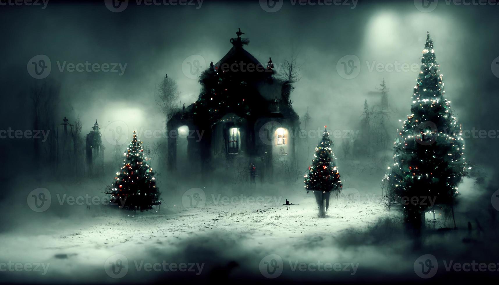 3D Render Merry Christmas HD Wallpaper. Dark vintage lights background