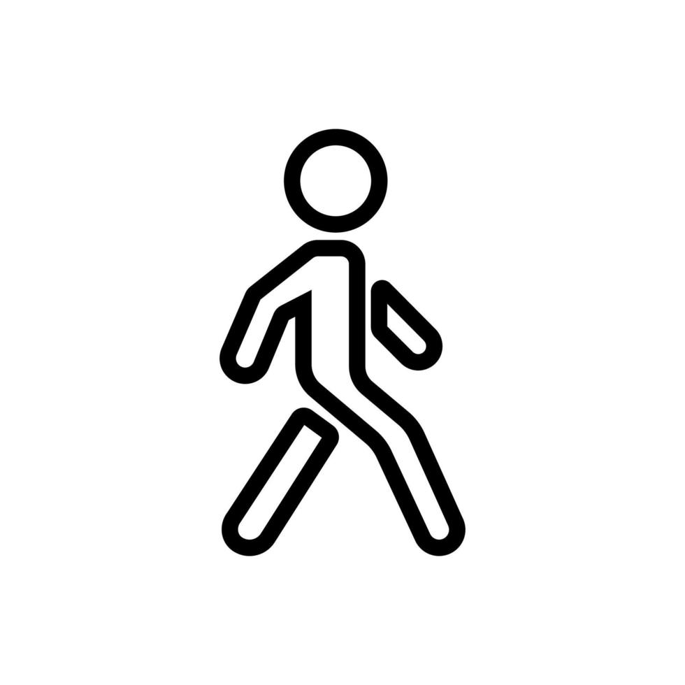 walking man figure icon vector outline illustration
