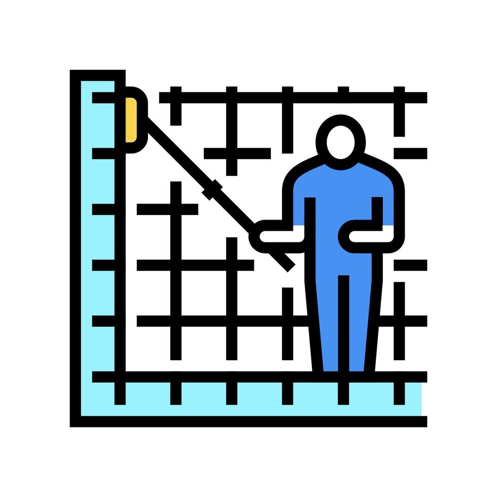 cleaning pool walls color icon vector illustration