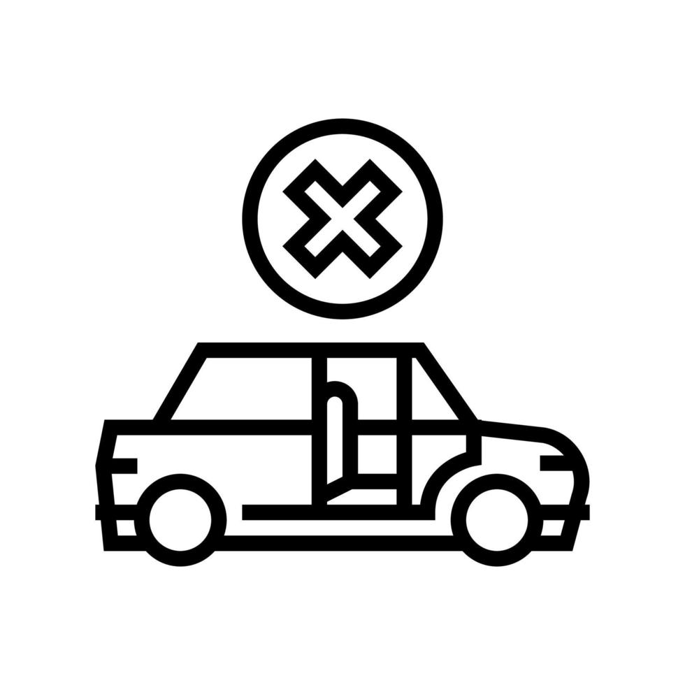 prohibition to get in stranger car line icon vector illustration