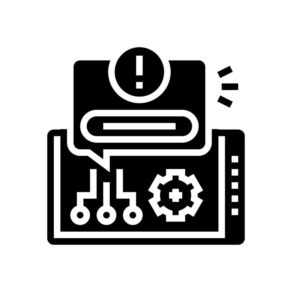 ilustración de vector de icono de glifo de sistema de alerta