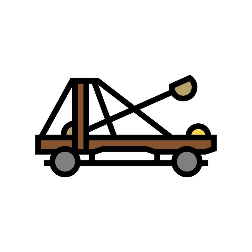 catapult weapon ancient rome color icon vector illustration