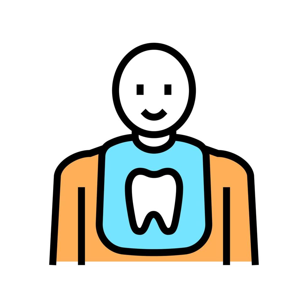 niño dentista cliente color icono vector ilustración