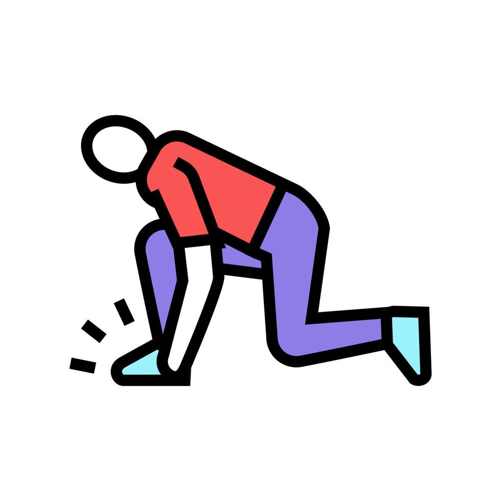 human leg pain gout symptom color icon vector illustration