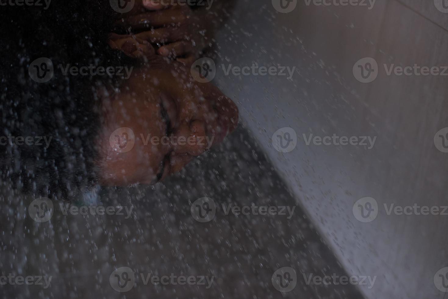 African American woman in the shower photo